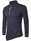 cheap Men&#039;s Tuxedo Shirts-Men&#039;s Party Shirt Solid Colored Collar Standing Collar White Black Gray Wine Navy Blue Long Sleeve Daily Holiday Slim Tops Chinoiserie / Spring