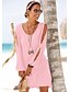 cheap Mini Dresses-Women&#039;s Shift Dress White Black Blushing Pink Long Sleeve Solid Color Hollow Out Chiffon Round Neck Casual Holiday Going out Beach S M L XL XXL / Mini