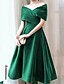 abordables Mariage Décontracté / de Jour-Robe de cocktail A-ligne élégante Robe invitée de mariage longueur genoux manches courtes épaules dénudées velours avec plis robes de couleur unie