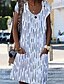 cheap Casual Dresses-Women&#039;s A Line Dress Knee Length Dress Blue White Orange Short Sleeve Geometric Pocket Print Summer Round Neck Hot Casual S M L XL XXL 3XL 4XL