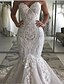 cheap Wedding Dresses-Mermaid / Trumpet Wedding Dresses Sweetheart Neckline Sweep / Brush Train Polyester Strapless Country Plus Size with Embroidery 2021