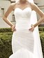 cheap Wedding Dresses-Mermaid / Trumpet Wedding Dresses Sweetheart Neckline Sweep / Brush Train Polyester Strapless Country Plus Size with Ruched Lace Insert 2022