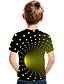 cheap Tees &amp; Shirts-Kids Boys&#039; T shirt Tee Short Sleeve Rainbow Color Block 3D Print Yellow Children Tops Summer Basic Streetwear