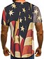 cheap Men&#039;s 3D Tee-Men&#039;s T shirt Tee Shirt Tee American Flag Independence Day National Flag Round Neck Lake blue Dark Pink Blue Black 3D Print Daily Short Sleeve Print Clothing Apparel Comfortable Big and Tall