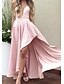 cheap Prom Dresses-A-Line Prom Dresses Minimalist Dress Party Wear Prom Asymmetrical Sleeveless Spaghetti Strap Satin with Pleats 2024