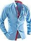 billige Kjoleskjorter for menn-herreskjorte kjole skjorte ensfarget button down krage hvit marineblå blå langermet daglig arbeid slanke topper virksomhet