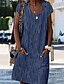 cheap Casual Dresses-Women&#039;s A Line Dress Knee Length Dress Blue White Orange Short Sleeve Geometric Pocket Print Summer Round Neck Hot Casual S M L XL XXL 3XL 4XL