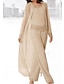 levne Kalhotové kostýmy-Kalhoty Šaty pro matku nevěsty Formální Elegantní Klenot Na zem Šifón Satén Dlouhý rukáv s Flitry 2023