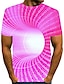preiswerte Geometrical-Herren T Shirt Graphic 3D-Druck 3D Rundhalsausschnitt Gelb Rosa Rot Blau Purpur 3D-Druck Übergröße Täglich Kurzarm Bekleidung Basic