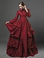 cheap Historical &amp; Vintage Costumes-Maria Antonietta Victorian Medieval 18th Century Cocktail Dress Vintage Dress Dress Party Costume Masquerade Prom Dress Women&#039;s Costume Vintage Cosplay Party Prom Long Sleeve Long Length Ball Gown