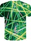 billige 3D-herreskjorter-Herre T-shirt Grafisk Abstrakt Plusstørrelser Rund hals Daglig Trykt mønster Kortærmet Toppe Grøn Hvid Lilla / Sommer