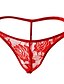 cheap Men&#039;s Exotic Underwear-Men&#039;s 1 Piece Lace G-string Underwear - Normal Low Waist White Black Red One-Size