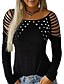 cheap Women&#039;s Blouses &amp; Shirts-Women&#039;s T shirt Tee Solid Colored Sexy Daily Plus Size T shirt Tee Shirt Long Sleeve Round Neck Black Blue Purple XS