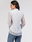 cheap Plus Size Tops-Women&#039;s Blouse Solid Colored Geometry Lace Long Sleeve Causal Tops Gray