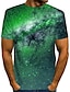 preiswerte 3D-T-Shirt für Männer-Herren T Shirt Tee Lustige T-Shirts Graphic 3D Sternenklarer Himmel Rundhalsausschnitt Gelb Rote Blau Purpur Grün 3D-Druck Normal Täglich Kurzarm Bekleidung Vintage Basic
