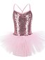 cheap Gymnastics-Rhythmic Gymnastics Leotards Girls&#039; Dancewear Spandex Stretchy Breathable Sleeveless Training Dance Artistic Gymnastics Blushing Pink White