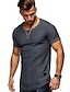 cheap Men&#039;s Casual T-shirts-Men&#039;s T shirt Tee Shirt Tee Short Sleeve Solid Colored Geometic Round Neck White Black Army Green Dark Gray Plus Size Daily Sports Asymmetric Clothing Apparel Basic Military Muscle Slim Fit