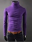 cheap Men&#039;s Sweaters &amp; Cardigans-Men&#039;s Daily / Weekend Solid Colored Long Sleeve Slim Regular Pullover Sweater Jumper, Turtleneck Fall Wool White / Black / Purple M / L / XL