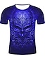 cheap Skull &amp; Bone-Men&#039;s Shirt T shirt Tee Graphic Skull 3D Round Neck Black Light Green Red Royal Blue Blue Plus Size Daily Holiday Short Sleeve Print Clothing Apparel Streetwear Exaggerated
