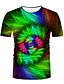 cheap Men&#039;s Tees &amp; Tank Tops-Men&#039;s Graphic T-shirt Print Short Sleeve Tops Round Neck Blue Purple Fuchsia / Summer
