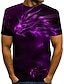 Недорогие Геометрический-фиолетовый дракон мужская графическая рубашка повседневная 3d для фестиваля | Летняя хлопковая футболка с оптической иллюзией и круглым вырезом с принтом больших размеров, повседневная с коротким