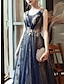 cheap Prom Dresses-A-Line Prom Dresses Glittering Dress Wedding Guest Evening Party Floor Length Sleeveless Scoop Neck Organza with Sequin 2024