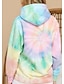 cheap Women&#039;s Hoodies &amp; Sweatshirts-Women&#039;s Hoodie Pullover Basic Rainbow Tie Dye Causal Hooded S M L XL XXL