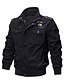 cheap Men&#039;s Outerwear-Men&#039;s Jacket Embroidered Regular Plus Size Coat Black Army Green Khaki Daily Military Fall Stand Collar M L XL XXL 3XL 4XL / Winter / Spring / Long Sleeve / Cotton