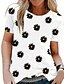cheap Women&#039;s T-shirts-Women&#039;s T-shirt Floral Flower Round Neck Tops Basic Top White Black Purple