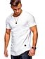 hesapli Erkek Günlük Tişörtleri-Erkek T gömlek Gömlek Tişörtler Kısa Kollu Solid Geometrik Yuvarlak Yaka Beyaz Siyah Ordu Yeşili Koyu Gri Büyük Bedenler Günlük Spor Asimetrik Giyim Temel Askeri Kas Dar Kesim / İnce