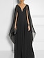 Χαμηλού Κόστους Βραδινά Φορέματα-θηκάρι μαύρο φόρεμα βραδινό φόρεμα μαύρο φόρεμα vintage αρραβώνων επίσημο βραδινό δικαστήριο τρένο αμάνικο σιφόν με λαιμόκοψη με πιέτες 2024