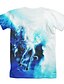 cheap Tees &amp; Shirts-Kids Boys&#039; T shirt Tee Short Sleeve Horse 3D Animal Children Tops Active Basic Blue