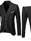 cheap Suits-White Black Gray Men&#039;s Wedding Party / Evening Homecoming Suits 3 Piece Solid Colored Standard Fit Single Breasted Two-buttons 2022