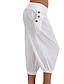 billige Bukser til kvinner-Dame kinesisk Normal Polyester Ensfarget Svart Hvit Grunnleggende Medium Midje Sommer Vår