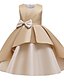 cheap Flower Girl Dresses-Princess Knee Length Flower Girl Dresses Party Mikado Sleeveless Jewel Neck with Bow(s) 2022