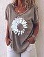 cheap Women&#039;s T-shirts-Women&#039;s T shirt Geometric Round Neck Tops Basic Top Gray