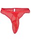 cheap Men&#039;s Briefs Underwear-Men&#039;s 1 Piece Mesh G-string Underwear - Normal Low Waist Black Red M L XL