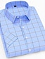 cheap Men&#039;s Dress Shirts-Men&#039;s Dress Shirt Button Up Shirt Plaid Shirt Collared Shirt Blue Short Sleeve Plaid / Check Wedding Daily Clothing Apparel Print
