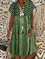 cheap Print Dresses-Women&#039;s Knee Length Dress Green Short Sleeve Polka Dot Print Spring Summer V Neck Hot Casual 2022 S M L XL XXL 3XL 4XL 5XL / Plus Size / Plus Size