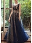 cheap Prom Dresses-A-Line Prom Dresses Glittering Dress Wedding Guest Evening Party Floor Length Sleeveless Scoop Neck Organza with Sequin 2024
