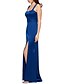 cheap Prom Dresses-Sheath / Column Prom Dresses Sexy Dress Party Wear Floor Length Sleeveless Scoop Neck Satin with Sleek Slit 2022 / Formal Evening