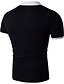 お買い得  メンズポロシャツ-男性用 ゴルフシャツ テニスシャツ カラーブロック パッチワーク 半袖 日常 トップの ビジネス ベーシック シャツカラー ホワイト ブラック
