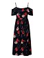 cheap Plus Size Dresses-Women&#039;s Strap Dress Midi Dress White Black Beige Short Sleeve Rose Floral Split Zipper Patchwork Summer Elegant Boho Butterfly Sleeve 2021 XL XXL 3XL 4XL 5XL / Plus Size