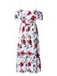 cheap Plus Size Dresses-Women&#039;s Strap Dress Midi Dress White Black Beige Short Sleeve Rose Floral Split Zipper Patchwork Summer Elegant Boho Butterfly Sleeve 2021 XL XXL 3XL 4XL 5XL / Plus Size