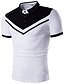 voordelige Herenpolo&#039;s-Voor heren Golfshirt Tennisshirt Kleurenblok Lapwerk Korte mouw Dagelijks Tops Zakelijk Basic Overhemdkraag Wit Zwart / Werk