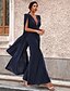 cheap Evening Dresses-Jumpsuits Elegant Sexy Wedding Guest Formal Evening Dress V Neck Sleeveless Floor Length Spandex with Sleek 2021