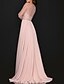 cheap Evening Dresses-A-Line Evening Gown Elegant Dress Engagement Formal Evening Sweep / Brush Train Long Sleeve Illusion Neck Chiffon with Pleats Sequin 2024