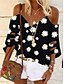 ieftine Bluze &amp; Cămăși Damă-Pentru femei Cămașă Bluză Negru Mov Trifoi Floral Floare Manșon Lung Zilnic Cu Bretele Fit regulat