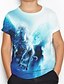 cheap Tees &amp; Shirts-Kids Boys&#039; T shirt Tee Short Sleeve Horse 3D Animal Children Tops Active Basic Blue