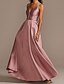 cheap Prom Dresses-A-Line Prom Dresses Elegant Dress Wedding Guest Party Wear Floor Length Sleeveless V Neck Satin with Sleek Crystals 2024